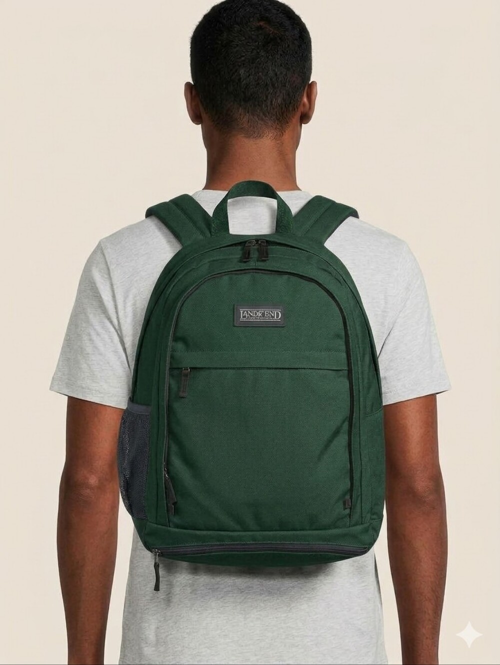 Lands' End Hunter Green Backpack School Travel Bookbag Gently Loved